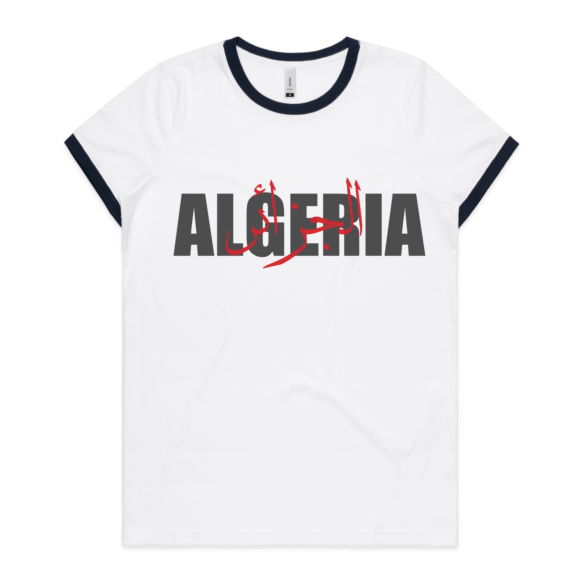 ALGERIA Ringer Tee White / Navy