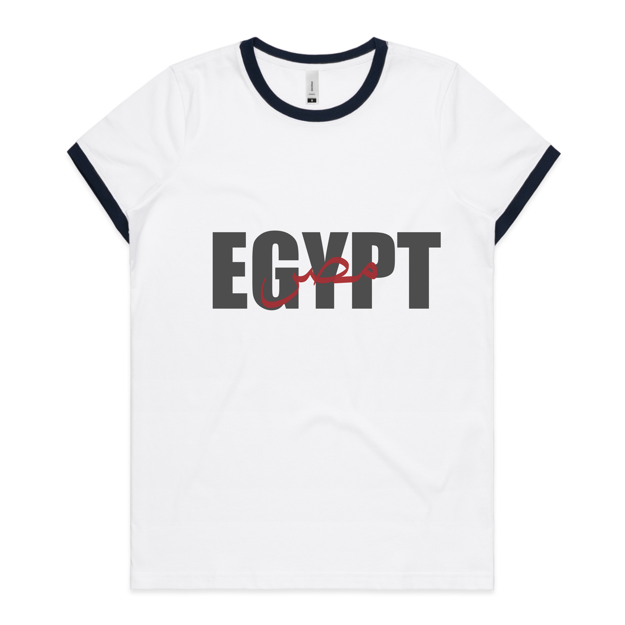 EGYPT Ringer Tee White / Navy