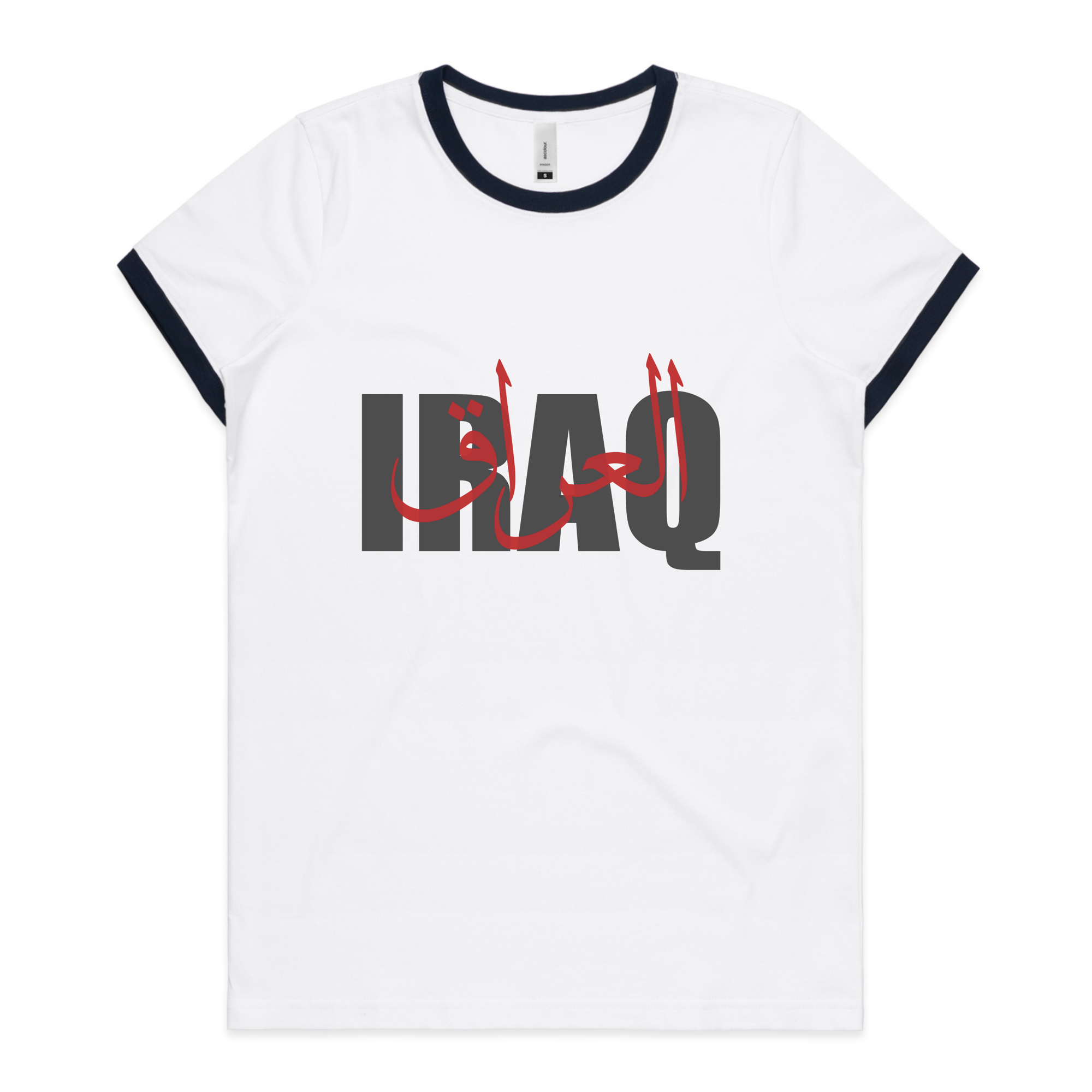 IRAQ Ringer Tee White / Navy