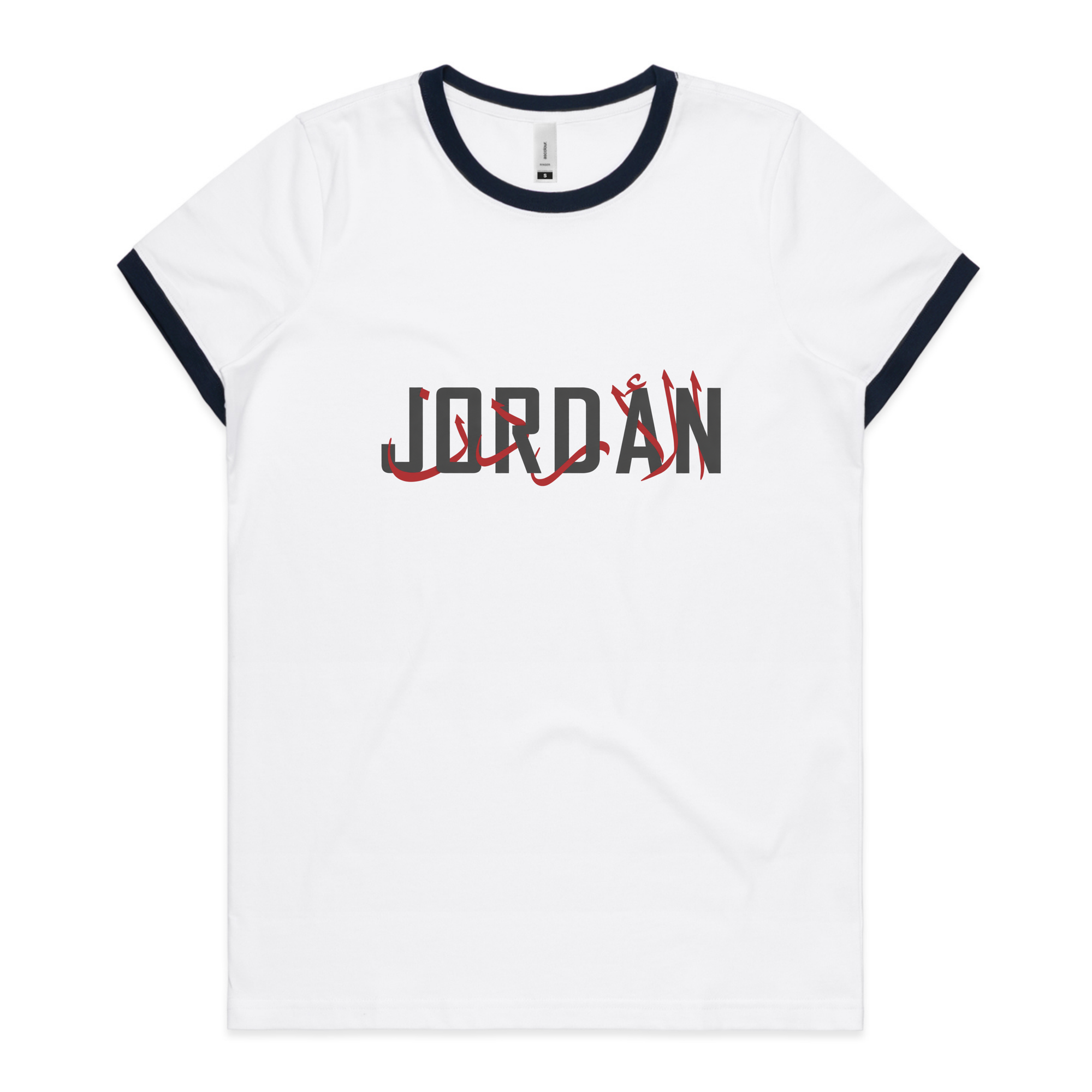 JORDAN Ringer Tee White / Navy