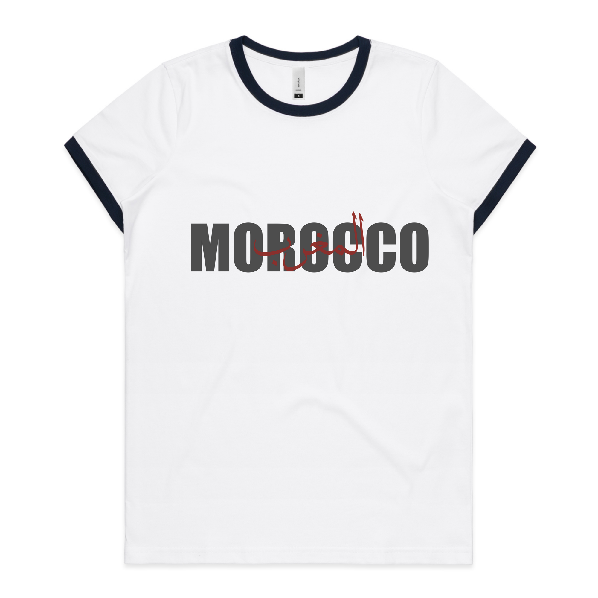 MOROCCO Ringer Tee White / Navy