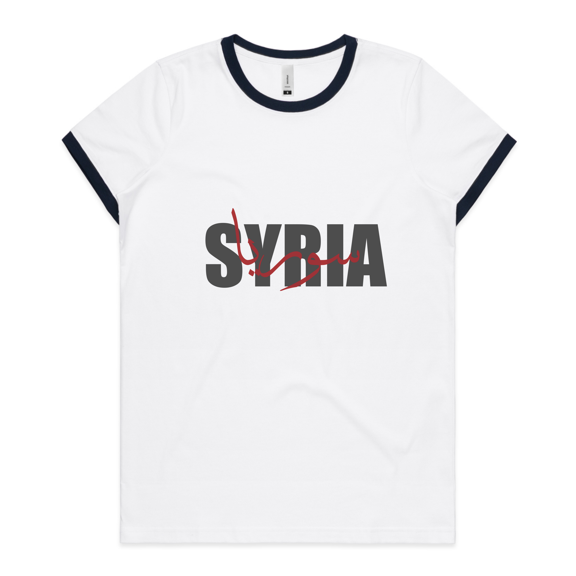 SYRIA Ringer Tee White / Navy